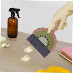 Stoffer en Bezemset - Mini Schoonmaakset - Bureau Schoonmaken - Krasvrij Materiaal - 23 x 18 cm - Bruin — thumbnail 3