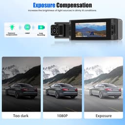 Dubbele Dashcam - Auto Camera - Veilig Rijden - App Wifi Connectie - 3.16 Inch Display - Zwart — thumbnail 2