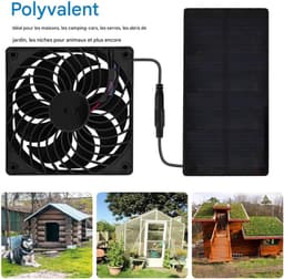 Zonneventilator - Ventilator schuilplaats - Dieren comfort - Energiezuinig 0.8W - 3.5x14x3.5 cm - Uniek — thumbnail 5
