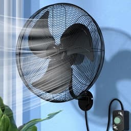 Wandventilator - Muurventilator - Binnenlucht koelen - Stille werking - 18 inch - Zwart — thumbnail 3