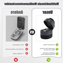 Tablettenverdeler met opbergvak, compacte en veilige tabletsnijder voor thuis en onderweg, ideaal voor pillen en medicijnen — thumbnail 3