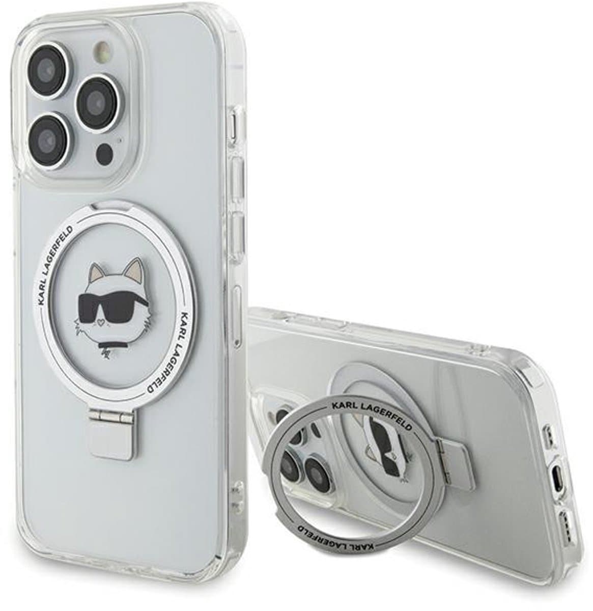 Karl Lagerfeld Choupette Head Serie - Telefoonhoezen - Ring Stand - MagSafe - Wit — afbeelding 1