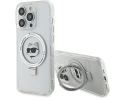 Karl Lagerfeld Choupette Head Serie - Telefoonhoezen - Ring Stand - MagSafe - Wit