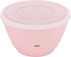 Mengkom met deksel - Beslagkom Keuken - Bakken en bewaren - Antislip bodem - 17 liter - Roze