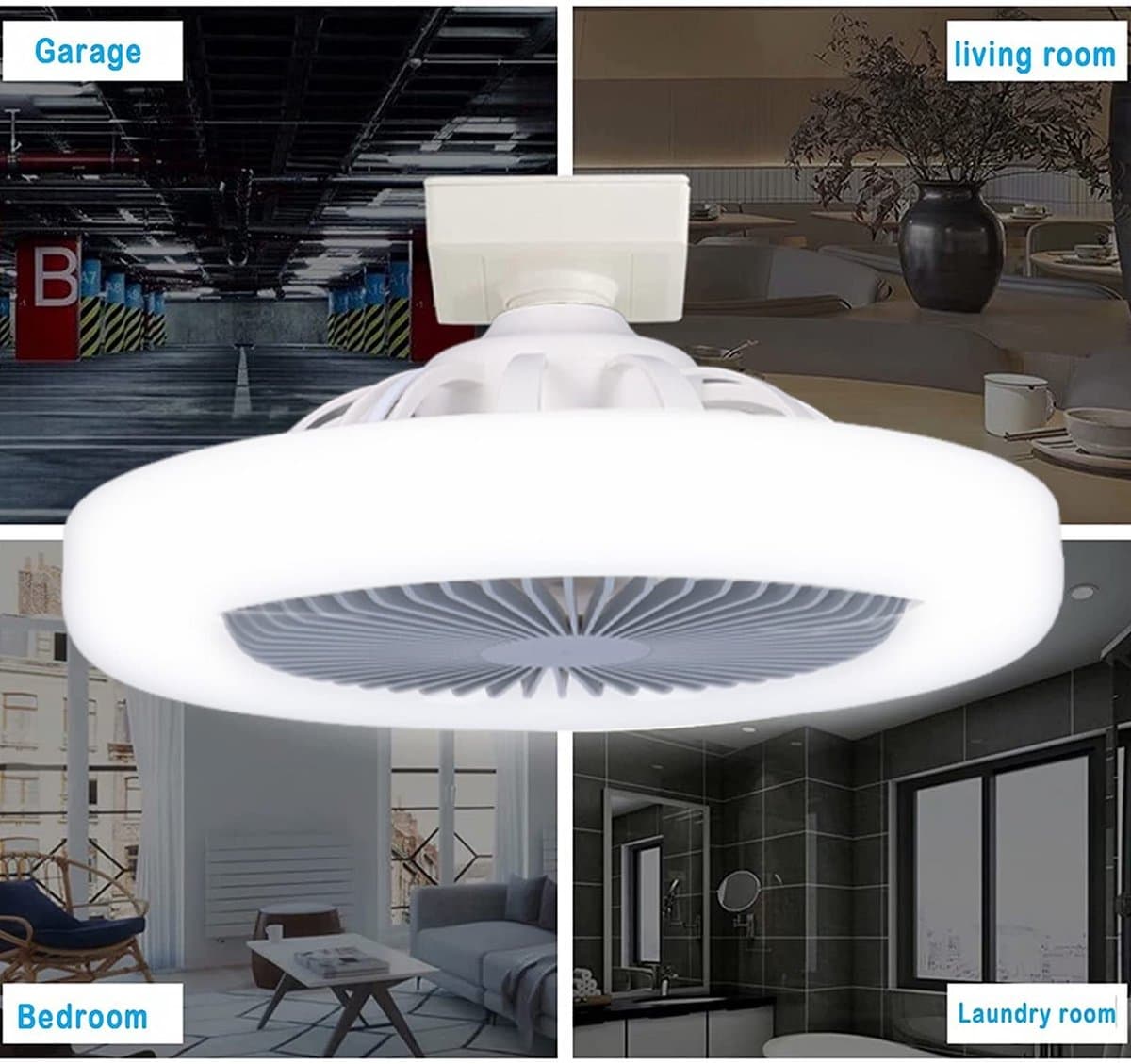 Allecto - Plafondventilator met Lampen - Verstelbare LED-ventilatorlamp - Stil - 30W - Geschikt voor Kinderkamer en Slaapkamer - 9,8 Inch Diameter — afbeelding 1
