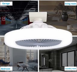 Allecto - Plafondventilator met Lampen - Verstelbare LED-ventilatorlamp - Stil - 30W - Geschikt voor Kinderkamer en Slaapkamer - 9,8 Inch Diameter — thumbnail 1