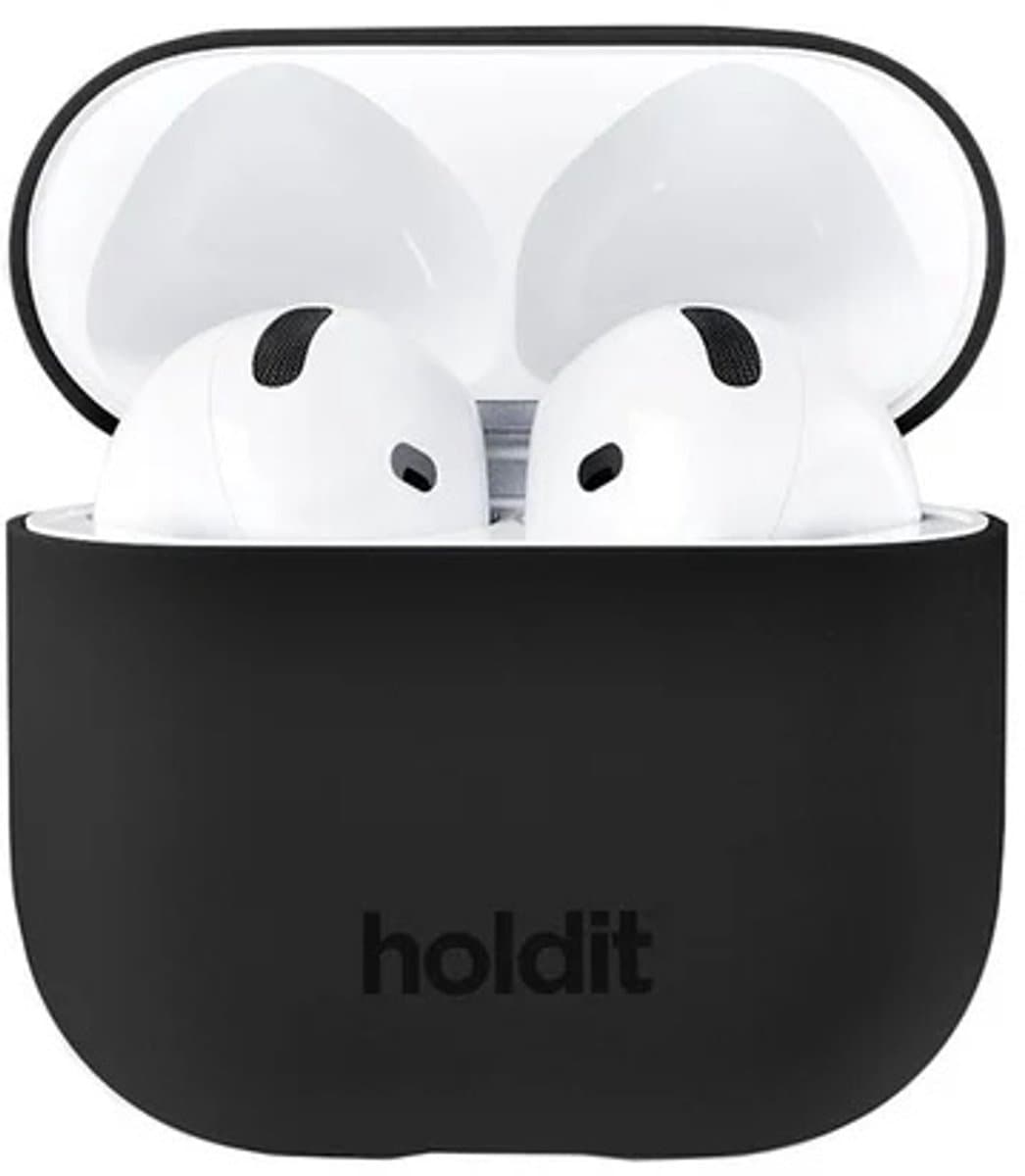 Holdit Silicone Case voor de Apple AirPods 4 - Zwart — afbeelding 1