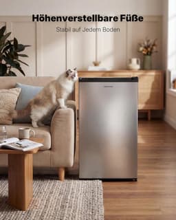 Kleine Koelkast - Mini Koelvak - Dranken Koelen - Energiezuinig Stil - 91 Liter - Zilver — thumbnail 5