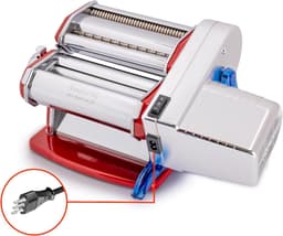 Pastamachine Elektrisch - Verse Pasta Maker - Zelf Pasta Maken - Verstelbare Dikte - 150 mm Breed - Rood — thumbnail 3