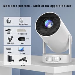 YOR® Mini beamers - Projector - Mini beamer - Wit - 15cm x 15cm x 23cm — thumbnail 3