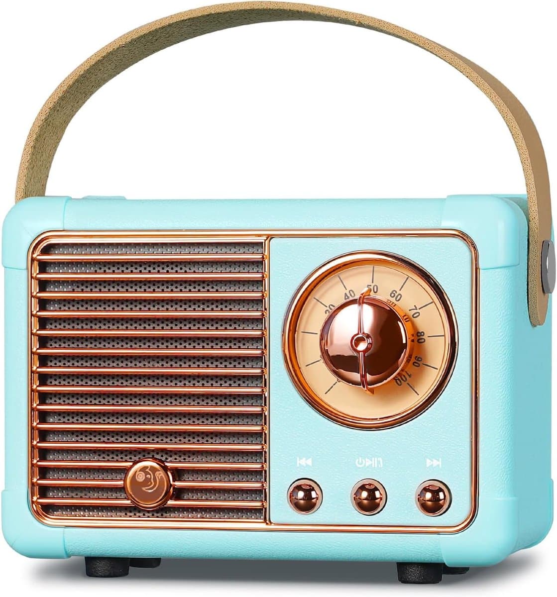 Retro Draagbare Bluetooth-Spreker, FM-Radio-Spreker met 3W Krachtige Luidspreker, Basmembraan, Handsfree Bellen, Vintage Pocket Speaker USB/TF Card/AUX-ondersteuning (Blauw) — afbeelding 1