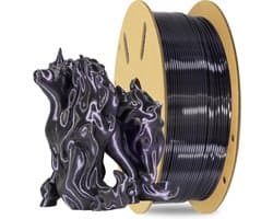 PLA Filament - 3D Printmateriaal - 3D Printen - Zijdeglans Afwerking - 175 mm 1 kg - Zwart