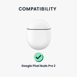 kwmobile Hoes geschikt voor Google Pixel Buds Pro 2 - Siliconen cover voor oordopjes in wit / zwart - Spookje design — thumbnail 2