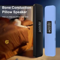 Kussenluidspreker Beengeleiding Stereo, Mini Bluetooth5.3 Slaaphoofdtelefoon met Digitale Display Timerfunctie voor Zijslapers, Diepe Slaap, Meditatie, Slapeloosheid (BLUE) — thumbnail 3