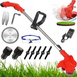 Accu Grasmaaier - Onkruidtrimmer - 650W & 12V 3000mAh - 90-120cm Telescopisch - 3 Messen - Voor Tuin & Gazon - Met Complete accessoires — thumbnail 1
