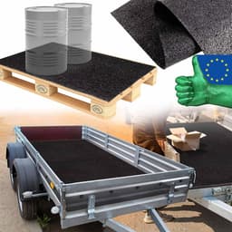 Anti-vibratie mat - Rubberen mat vloerbescherming - Apparaten dempen - Gemaakt in Duitsland - 180 x 80 cm - Zwart — thumbnail 4