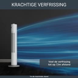 Torenventilator - Stil Verkoeler - Ruimte Verfrissen - Vleugelloos Ontwerp - 87 cm Hoog - Wit — thumbnail 2