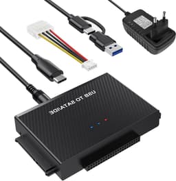 USB 3.0 Adapter voor 2.5 en 3.5 Inch HDD/SSD met 12V 2A Voeding, IDE SATA Compatibel met Windows en Mac — thumbnail 1