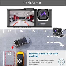 Auto DVR 3 Kanaals - Dashcam Voertuig Recorder - Verkeersveiligheid Monitoren - Drie Lens Opname - 1080P HD - Dubbele Camera — thumbnail 3