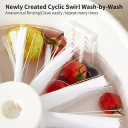 Fruit Spinner - Fruitwasser Kom - Groenten Wassen - Draaibaar Mechanisme - 32 x 19 x 15.5 cm - Wit — thumbnail 5