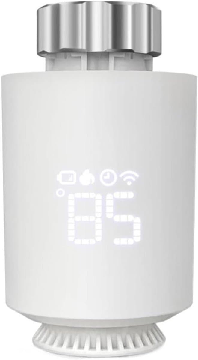 Slimme Thermostaat - Radiatorkraan Temperatuurregelaar - Energie Besparen - App en Spraakbediening - M30x1.5mm - Wit — afbeelding 1