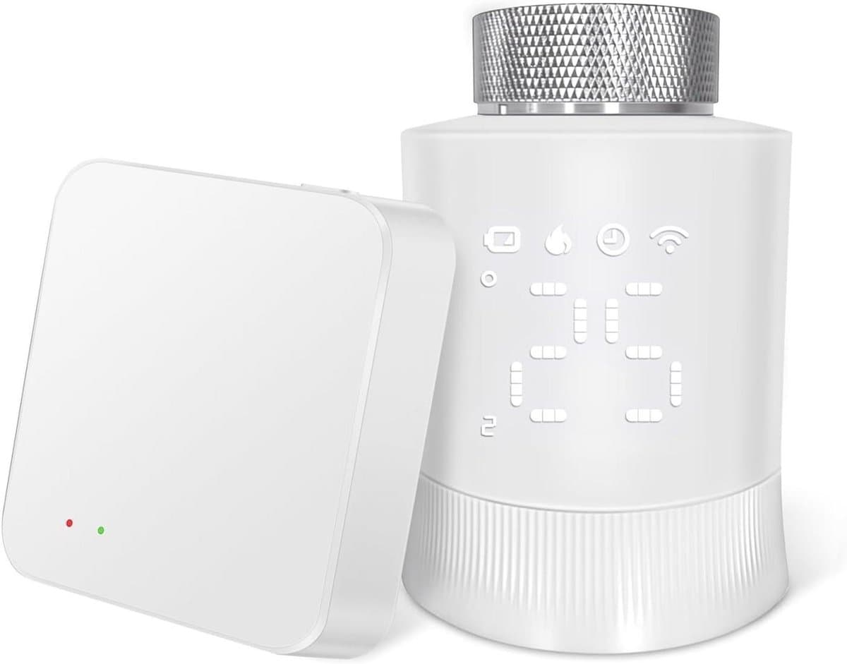 Slimme Thermostaat - Radiatorknop Temperatuurregelaar - Energie Besparen - Open Raam Detectie - Ø 54 x 75 mm - Wit — afbeelding 1