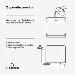 Klarstein Oceana mini vaatwasser - Compacte vaatwasser voor 3 couverts, met 7 programma's, 6 liter waterverbruik, AquaStop, draagbaar design — thumbnail 4