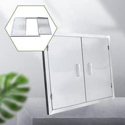 Buitenkeukendeur - BBQ deur - Buiten koken - 304 RVS materiaal - 60 x 70 cm - Zilverkleurig — thumbnail 2