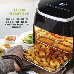 YOR® Heteluchtoven - Oven - Airfryer Oven - 11 Liter - Zwart - 33cm x 39cm x 38cm — thumbnail 8