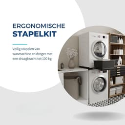 RUX® Tussenstuk Wasmachine Droger - Stapelkit - Tussenstuk Wasmachine en Droger - Tussenstuk Wasmachine Droger Zwart - Tussenstuk Wasmachine Droger Aeg - Zwart - 54cm x 60cm x 8cm — thumbnail 4