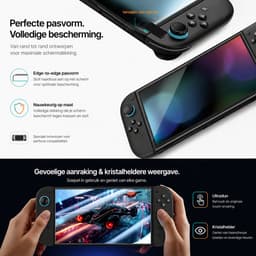 Screenprotector geschikt voor Nintendo Switch 2 met montage frame - Set van 3 stuks - Sounix - Screenprotector Tempered Glass - Gehard Glas — thumbnail 2