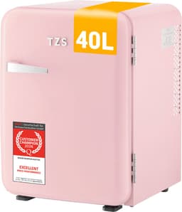 TZS First Austria Mini koelkast - Minibar - 40 liter - Vrijstaand - Volledig stil 22dB - Retro - Roze — thumbnail 1