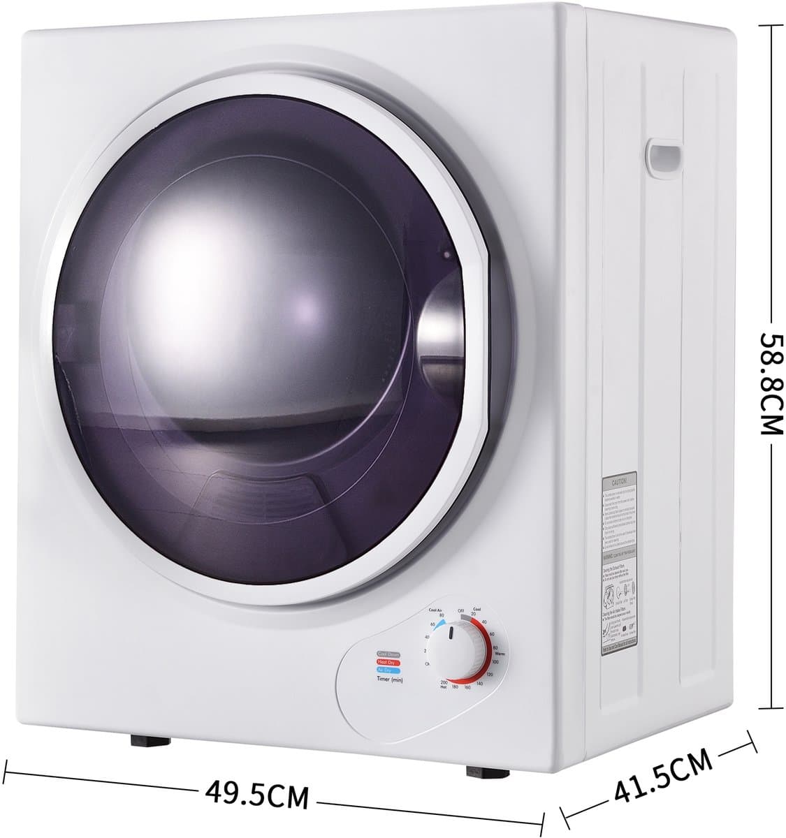 HAUSS SPOLE Luchtafvoerdroger – Compact 2,5 Kg – 49,5 x 41,5 x 58,8 cm – Staal – Wit – Wandmontage en Kleine Ruimtes — afbeelding 1