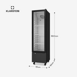 Klarstein Drankkoeler GrandCooler commerciële koelkast 180 L – met LED-verlichting (wit/blauw), instelbare temperatuur 0–10 °C, 3 planken - Drankenkoelkast - voor Bar - Thermostaat - Drankkoelkast - Drankenkoeler - Beverage Cooler — thumbnail 4