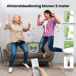 Discman - Walkman - Draagbare CD Speler met Bluetooth - Ingebouwde Speaker - Inclusief Afstandsbediening - Radio - Timer - Groen — thumbnail 4