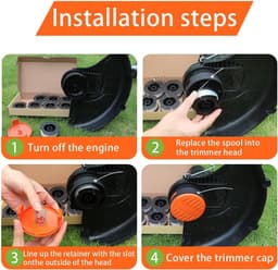 3+1+1 stuks draadspoelen – Vervangende spoelen grasmaaier, geschikt voor Black+Decker AF-100 — thumbnail 4