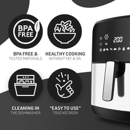 Hete Lucht Friteuse - Airfryer Keukenapparaat - Gezond Frituren - 12 Programma's Touchscreen - 5.5 Liter Capaciteit - Zwart — thumbnail 5