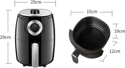 Heteluchtfriteuse - Friteuse zonder Olie - Gezond Koken - Directe Temperatuurregeling - 2.6 Liter 1000W - Rood — thumbnail 7