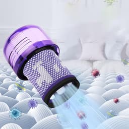 2-pack V12-filters - vervangingsfilters voor Dyson V12 Detect Slim Absolute Extra/Total Clean/Fluffy stofzuigers - SV34 - SV35 stofzuigers - wasbaar HEPA-filter met 1 borstel - onderdeelnummer 971517-01 — thumbnail 5