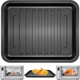 Airfryer Grillplaat - Crisper Plaat - Gezond Koken - Vaatwasmachinebestendig - 35 x 30 cm - Zwart — thumbnail 1