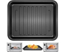 Airfryer Grillplaat - Crisper Plaat - Gezond Koken - Vaatwasmachinebestendig - 35 x 30 cm - Zwart