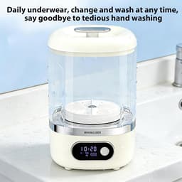 Mini wasmachine - Mini-wasmachine voor ondergoed - 3.5L - kleine wasmachines - camping wasmachine - Oplaadapparaat - voor babykleding, handdoeken, sokken en delicate kleding - wit - 20×13×13cm — thumbnail 4