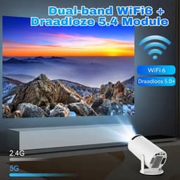 Aourow Mini Beamer 720P HD - Compacte LED Projector met WiFi 5G en Bluetooth 5.2 - Automatische Focus - 100 inch Scherm - Wit — thumbnail 3