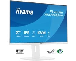 iiyama ProLite XB2797QSNP-W1 - 27 inch - QHD - IPS - USB-Hub (4x) - Verstelbaar - USB-C Dock - 96w power delivery, Wit