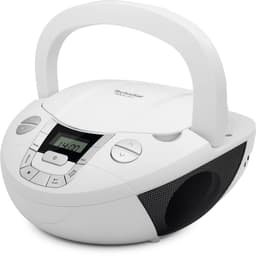 TechniSat VIOLA CD-1 - draagbare stereo cd-speler, boombox met praktische draaggreep (radio voor kinderen, FM-radiotuner, bluetooth-ontvangst, 2 x 1 W RMS-vermogen, net- en batterijvoeding) wit — thumbnail 3