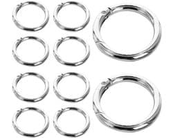Set van 10 Ronde Karabijnhaken van 39mm, Zinklegering, Ideaal voor Sleutelhangers, Tassen en DIY Creaties