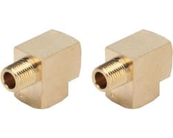 2 Stuks 1/8 inch Messing Interface voor T-shirt Pijp - Vaste Pijp met Externe Draad, Geschikt voor Hoge Druk en Duurzaam Gebruik