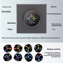 Slimme Thermostaat - App Thermostaat - Energie Besparen - WiFi Bediening - 86x86mm Inbouw - Zwart — thumbnail 4