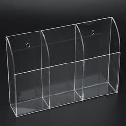 Transparante Acryl Houder voor Afstandsbediening - Muurbevestiging, Opberging en Organisatie voor TV, Airco en Meer (3 Vakken) — thumbnail 4