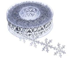 10 meter sneeuwvlok kant lint voor decoratie, knutselen, bruiloften, kerstbomen, scrapbooking en cadeaus